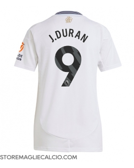 Aston Villa Jhon Duran #9 Maglia Gara Trasferta Repliche 2024-25 Donna Maniche Corte